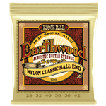 Earthwood Folk Nylon, Clear & Gold Ball End, 80/20 Bronze Acoustic Guitar Strings