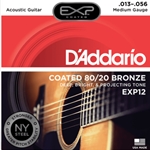 D'Addario Coated 80/20 Bronze Medium Gauge Acoustic Guitar Strings